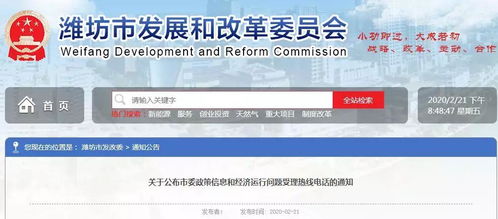 濰坊開通政策信息與經濟問題咨詢熱線，便捷服務助力發展